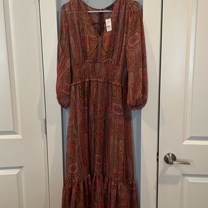 Ann Taylor metallic paisley midi dress